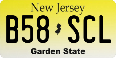 NJ license plate B58SCL