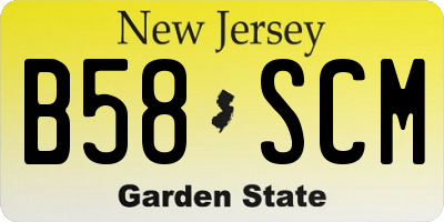 NJ license plate B58SCM