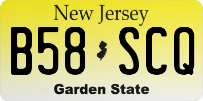 NJ license plate B58SCQ