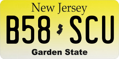 NJ license plate B58SCU