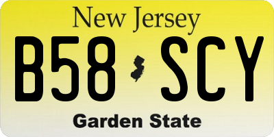 NJ license plate B58SCY