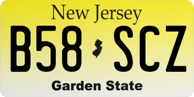 NJ license plate B58SCZ