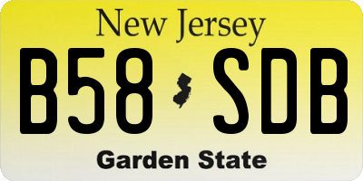 NJ license plate B58SDB