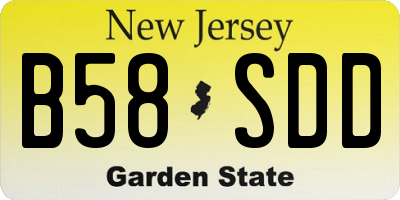 NJ license plate B58SDD