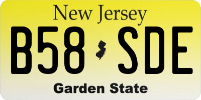 NJ license plate B58SDE