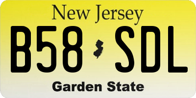 NJ license plate B58SDL