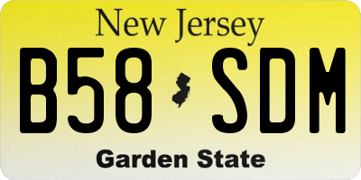 NJ license plate B58SDM