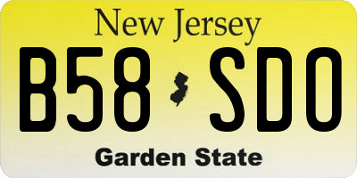 NJ license plate B58SDO