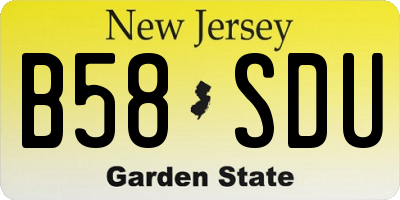 NJ license plate B58SDU