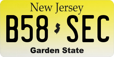NJ license plate B58SEC