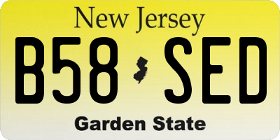 NJ license plate B58SED