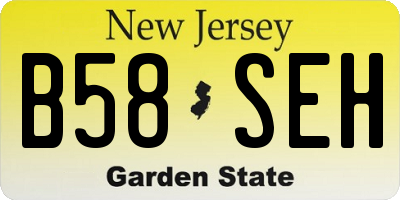 NJ license plate B58SEH