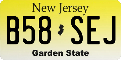 NJ license plate B58SEJ