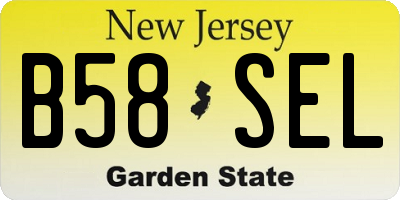 NJ license plate B58SEL