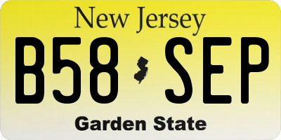 NJ license plate B58SEP