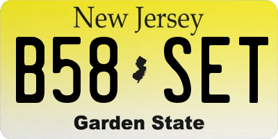 NJ license plate B58SET