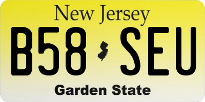 NJ license plate B58SEU