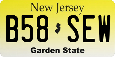 NJ license plate B58SEW