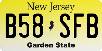 NJ license plate B58SFB