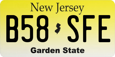 NJ license plate B58SFE