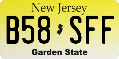 NJ license plate B58SFF