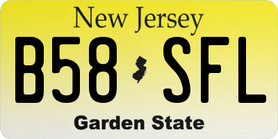 NJ license plate B58SFL