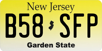 NJ license plate B58SFP