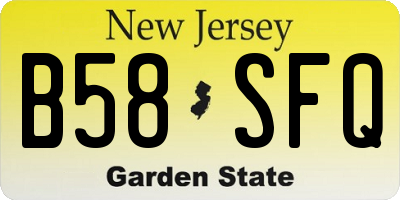 NJ license plate B58SFQ