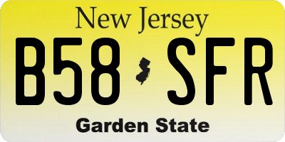 NJ license plate B58SFR