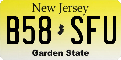 NJ license plate B58SFU