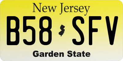 NJ license plate B58SFV