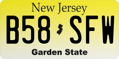 NJ license plate B58SFW