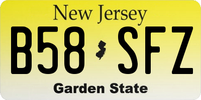 NJ license plate B58SFZ