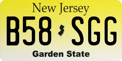 NJ license plate B58SGG
