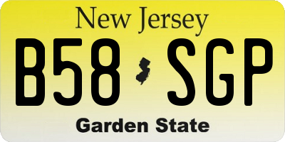 NJ license plate B58SGP