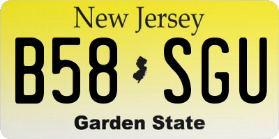 NJ license plate B58SGU
