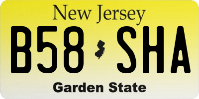 NJ license plate B58SHA