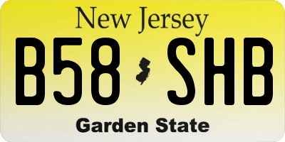 NJ license plate B58SHB