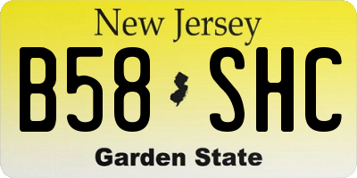 NJ license plate B58SHC