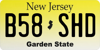 NJ license plate B58SHD