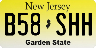 NJ license plate B58SHH