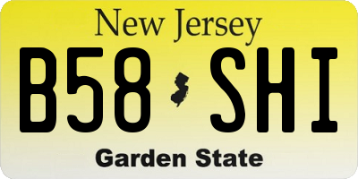 NJ license plate B58SHI