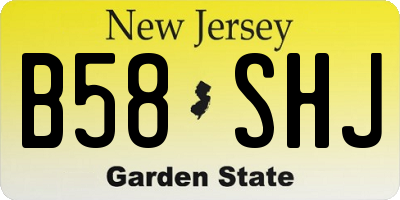 NJ license plate B58SHJ