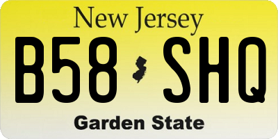 NJ license plate B58SHQ