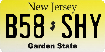 NJ license plate B58SHY
