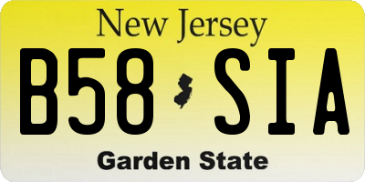 NJ license plate B58SIA