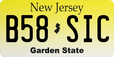 NJ license plate B58SIC