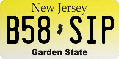 NJ license plate B58SIP