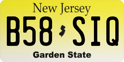 NJ license plate B58SIQ