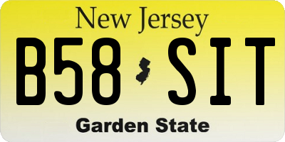 NJ license plate B58SIT